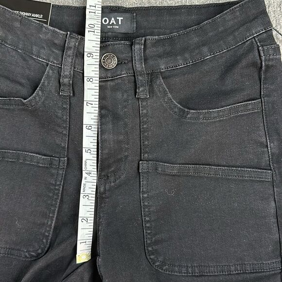 NWT Oat New York Mid-Rise Skinny Ankle Stretch Carpenter Jeans in Black Size 26 - Picture 13 of 16